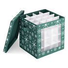 Caja para guardar adornos de navidad para 64x bolas de árbol con tapa 30,5 cm
