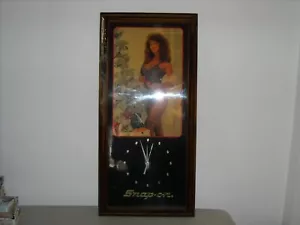 Vintage Snap On Tools Pin Up Girl Christmas Wall Clock 23”x11” WORKING - Picture 1 of 7