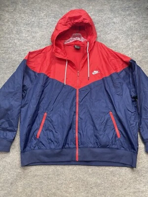 Chaqueta Nike Para Hombre Talla 3XL Roja Azul Cremallera Completa Windrunner Chaqueta Bloque de Color AR2191 Foto 1 de 4