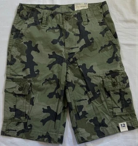 NEW Boy's Arizona Cargo Shorts Camo Camouflage Adj Waist Cotton Army Green 12 - Picture 1 of 6