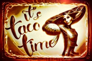 WORLDS GREATEST SIGNS! 8X12 METAL SIGN TACO TIME! MEXICO DAY OF THE DEAD CANTINA - Picture 1 of 3