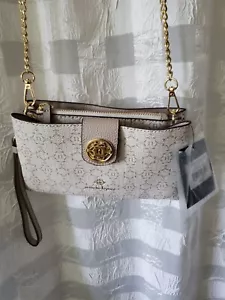 New Nanette Lepore 5 X 8" Crossbody Bag Purse Vegan Leather Wallet Beige / Cream - Picture 1 of 5