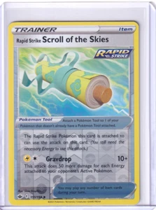 Pokemon Trainer Rapid Strike Scroll of the Skies Reverse Holo 151 Chilling Reign - Imagen 1 de 2