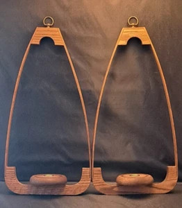 Coppia applique candela vintage metà secolo moderno legno curvato alto 20" da appendere - Foto 1 di 19