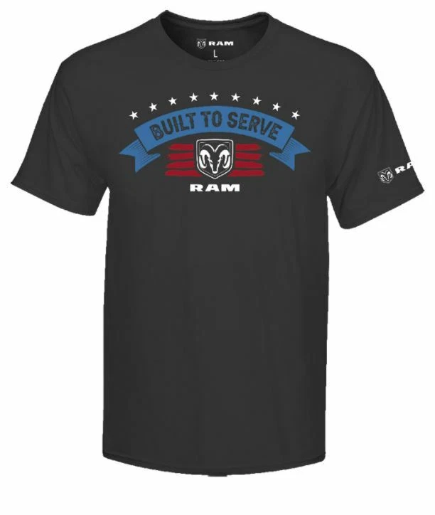 Nueva Camiseta Patriótica Ram Para Hombre Construida Para Servir Negra Mediana Mopar Nueva  Foto 1 de 1