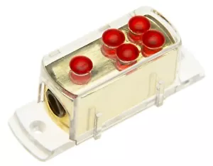 12V Auto Strom Cavo Distributore Blocco 1x 25mm ² 4x 10mm ² 1 Per 4 per Hifi - Picture 1 of 5