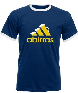 MEN'S T-SHIRT ABIRRAS PARODIA LOGO FUNNY T-SHIRT BEER witty new - Picture 1 of 5