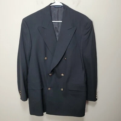 Blazer Burberry Para Hombre Doble Pecho Lana EE. UU. Negro 39R De Colección Dinero Antiguo Lujo Foto 1 de 4
