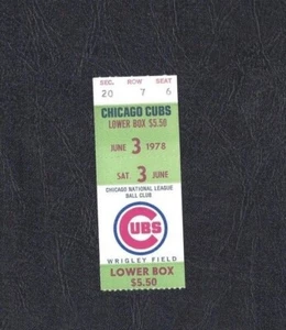 1978 6/3 Baseball Ticket Atlanta Braves Chicago Cubs Kingman HR Bruce Sutter Sav - Bild 1 von 1