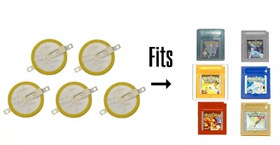 POWER YOUR TECH 5 x Battery For Nintendo GameBoy CR2025 Tabbed Replacement Batteries With Tabs