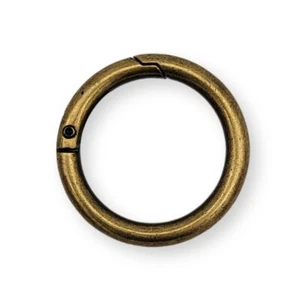 Karabiner Ring 34mm Altmessing -  1 / 5 / 10 Stk - Picture 1 of 1