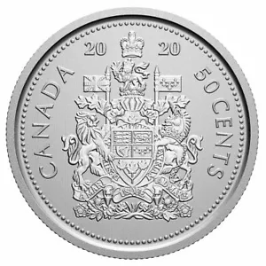 2020 Canada 50 cent Coat of arms logo --- BU finish from roll - Picture 1 of 2