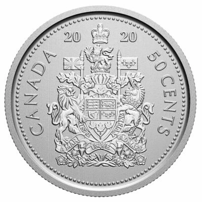 2020 Canada 50 cent Coat of arms logo --- Specimen finish -- coin only: from set - Image 1 of 3