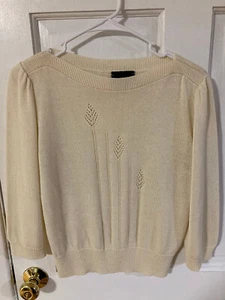 women's cream pullover sweater by Ponter size M - Picture 1 of 1