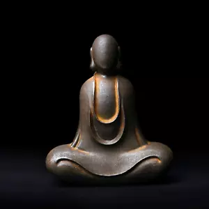Statua Buddha senza volto in ghisa massiccia statua Buddha scultura interno esterno - Foto 1 di 12
