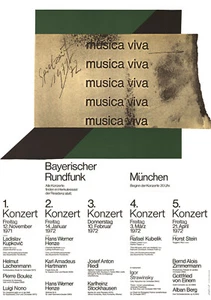 Musica Viva ORIGINAL A0 Konzertplakat 1971 Bayerischer Rundfunk ART: TAFELMEIER - Bild 1 von 1