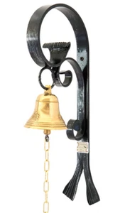 CAMPANA DA MURO in ferro battuto e ottone satinato - Imagen 1 de 4