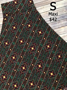 SMALL MAXI Skirt LuLaRoe ~ MULTICOLOR AZTEC PATTERN ~ Sizes 6-8; Slinky Fabric - Picture 1 of 3
