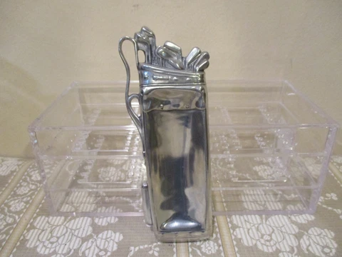 Vtg Elias Fine Pewter Golf Bag, Trinket/Golf Tee Dish 1992 (6 3/4" T x 2.5" W) Cover