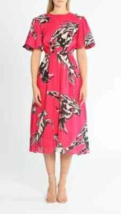 LEO LIN Wild Horses Cut Out Dress Daytime High Tea Size 10AU RRP699 WITH DEFECTS - Picture 1 of 7