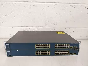 2x Cisco 3560-24PS-S with Bracket Cisco WS-C3560-24PS-S Networking Servers - Picture 1 of 5