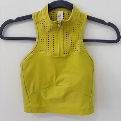 Lululemon | Sujetador Unleash Strength | Talla 2 Copa A-C | Serpentina Amarilla | Usado en Excelente Condición Foto 1 de 4