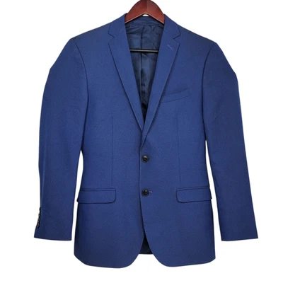 Nick Graham 36R Stretch Modern Fit Sport Coat Blue Cotton Two Button Double Vent - Image 1 of 4