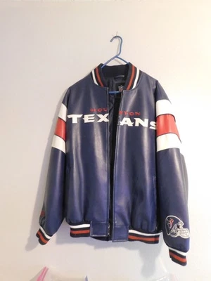 HOUSTON TEXANS LEATHER  LICENSED NFL JACKET MEN'S XL/EX - Image 1 of 4