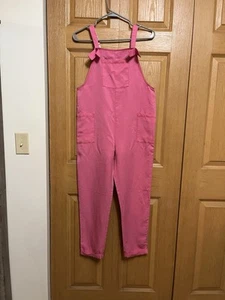 Mini Boden Girl's Size 11-12 Cotton Overalls Pink Inside Floral Design Versatile - Picture 1 of 5