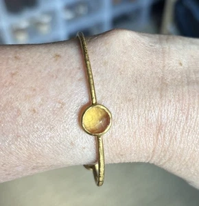 Früher Julie Vos Gold Milano 3 Steine Citrin Armreif Größe Medium 2,5 Zoll - Bild 1 von 8
