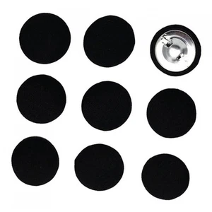 Cotton Fabric Covered Buttons Round Shank Buttons Cloth Flatback Embellishments - Picture 1 of 7