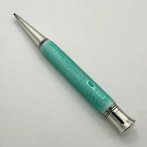 VINTAGE PROPELLING PENCIL STERLING SILVER GUILLOCHE ENAMEL Birmingham 1935 A/F - Picture 1 of 6