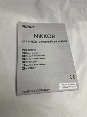 Nikon NIKKOR Manual AF-P 70-300 Mm F4.5-5.6E ED VR lens - Image 1 of 4