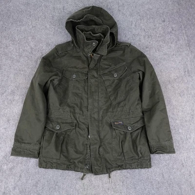 Chaqueta Abercrombie & Fitch Para Hombre Mediana Verde Con Capucha Parka Utilidad Abrigo de Campo Foto 1 de 4