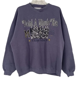 VTG Crewneck Sweatshirt U Of M Michigan 90s Football 1901 Team Point A Minute LG - Picture 1 of 8