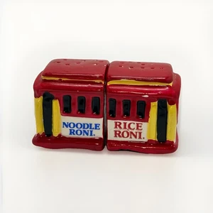 Vintage Rice Roni / Noodle Roni Cable Street Car Ceramic Salt & Pepper Shakers - Picture 1 of 8