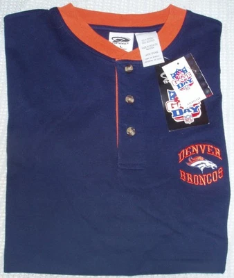NUEVA Camisa Henley Bordada Vintage The Edge Game Day DENVER BRONCOS Foto 1 de 4