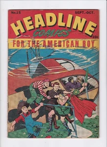 HEADLINE COMICS #15 [1945 VG] HELICOPTER COVER! - Picture 1 of 2