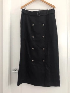 Witchery Black Linen Maxi Skirt BNWT $199.95 Buy Now $99 Beautiful Heavy Linen - Picture 1 of 6