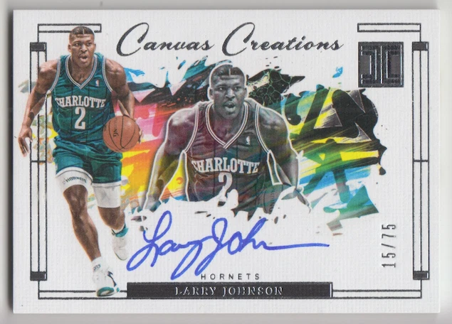 2023-24 Panini Impeccable Larry Johnson Canvas Creations Autograph Auto /75 - Image 1 of 4