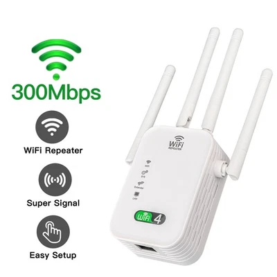 300Mbps WiFi 4 Ripetitore, Amplificatore di Segnale Wireless a Lungo Raggio per Uso Esterno - Immagine 1 di 4