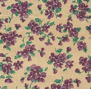Peter Pan Vintage 1990 Purple Violet's 48' Cotton Fabric Sold by the Yard - Imagen 1 de 3