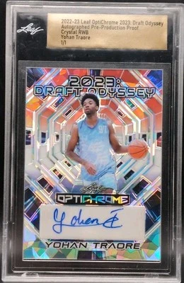YOHAN TRAORE 2022-23 Leaf OptiChrome Draft Odyssey AUTO PROOF RWB SP #1/1 Butler - Image 1 of 2