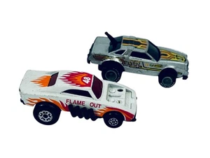 Vintage Matchbox Flame Out & Hot Wheels Scorchers White Thunderbird Die-Cast Car - Picture 1 of 15