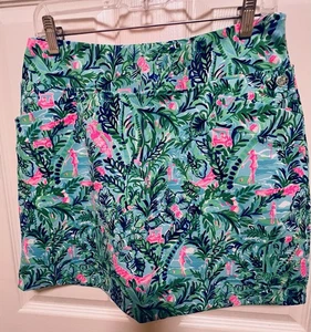Lilly Pulitzer Skirt Skort Women 6 Tropical Print Golf Stretch Luxletic Monika - Picture 1 of 8
