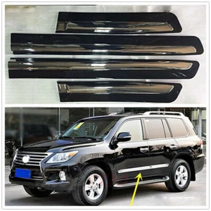 Car Black&Chrome ABS Side Door Mouldings Cover Trim For Lexus LX570 2008-15 09 - Bild 1 von 3