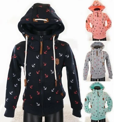 VIN TE Kinder Sweat Jacke Kapuze Fleece gefüttert Hoodie Übergangsjacke Anker 92 - 134