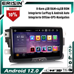 8-Kern Android 13 Autoradio GPS DAB+ IPS Renault Dacia Duster Logan Dokker Lodgy - Bild 1 von 12
