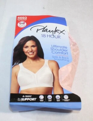 NEW PLAYTEX 18 Hour wirefree BRA ultimate shoulder comfort 4693 PRETTY BLUSH - Image 1 of 4
