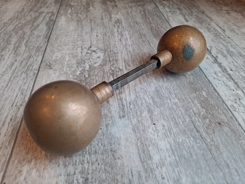 Antique Brass Door Handles Knobs Victorian Sphere Ball Round 2" Aged Patina Cover